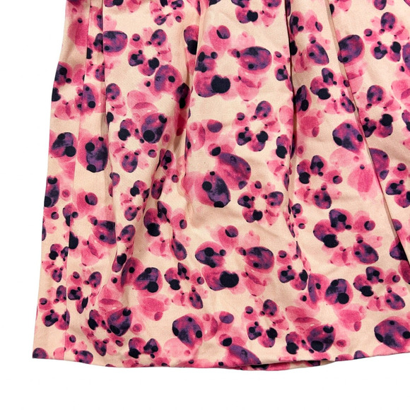 Lavender Label by Vera Wang Dress Size 6 Strapless Floral Pleated Cocktail Midi - Picture 4 of 7